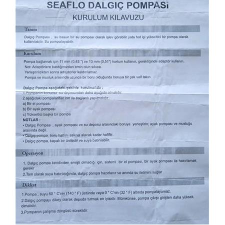 Yakıt ve Su Transfer Pompası 12 volt 200 GPH