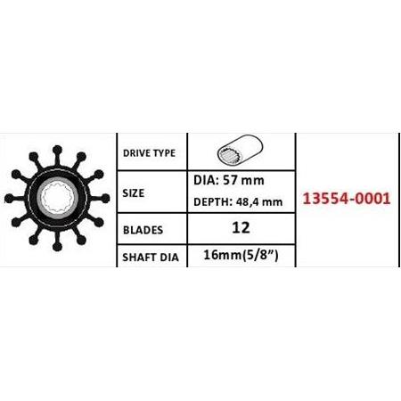 Yanmar - Johnson- Yamaha İmpeller / 13554-001 / 09-812B