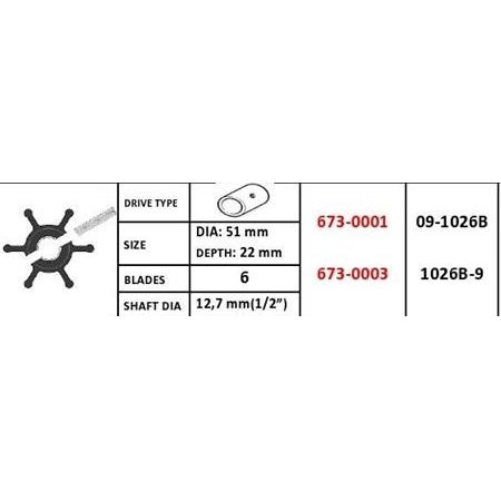 Jabsco İmpeller / 673-0001 / 673-0003