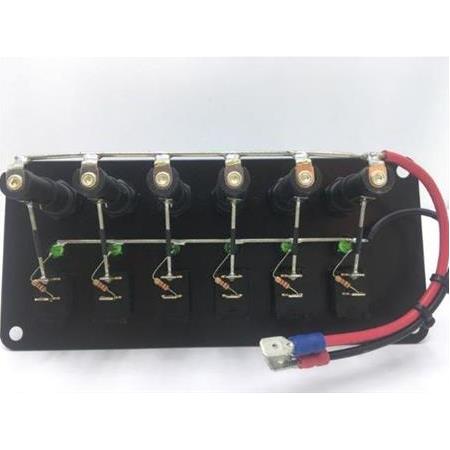 6'lı Switch Panel Dikey 158x75 mm İzoleli