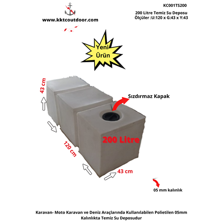 200 Litre Temiz Su Deposu